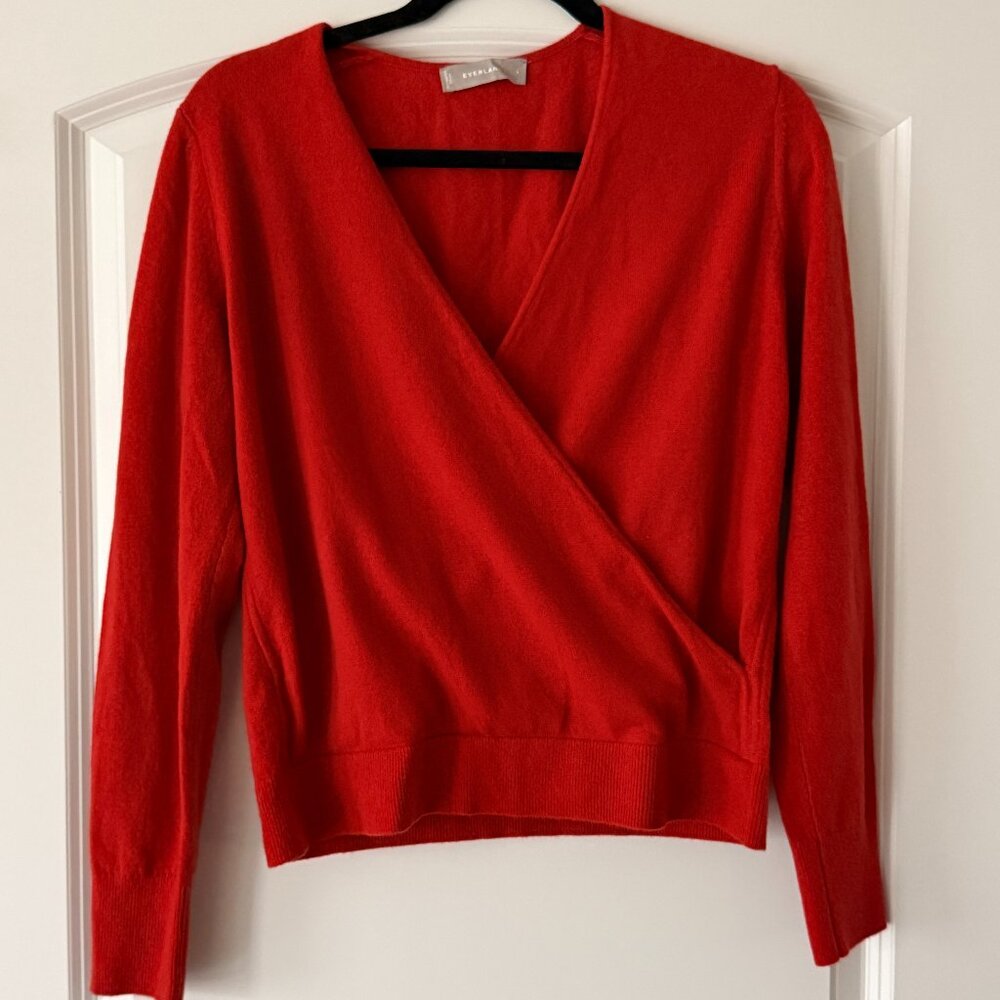 Everlane Cashmere Wrap Sweater in Red Size L